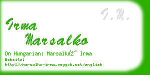 irma marsalko business card